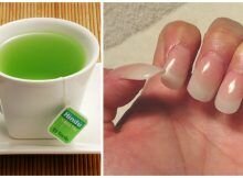 Uñas largas y fuertes rapido con té verde